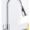 Stainless Steel Kitchen Faucet Single Hole Pull Out Spray 360° Swivel Sink Faucet High Arc Modern Design