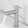 Stainless Steel Single Cold Water Tap Black Basin Fauct Silver Deck Mounted Lengthening and Raising Basin Sink Tap