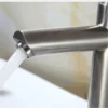 Stainless Steel Single Cold Water Tap Black Basin Fauct Silver Deck Mounted Lengthening and Raising Basin Sink Tap