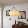 Japanese Wabi Sabi Retro Fabric Pendant Lights Living Dining Room Chandelier Lighting