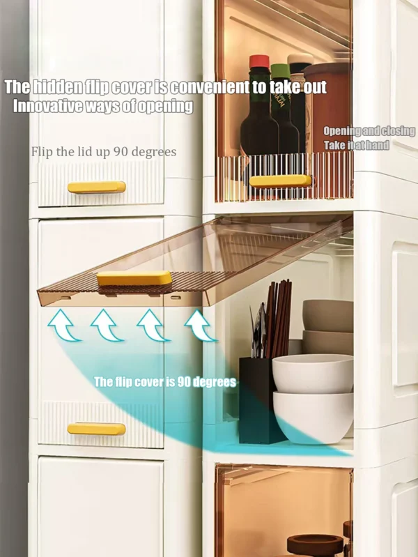 S276cf577cc094bf4897022bcd2dc25b3a.webp Gap storage cabinet, multi-functional ultra-thin organizer-suitable for kitchen and bathroom gaps, storage cabinet, home storage