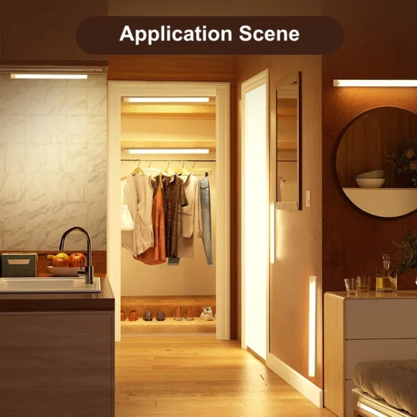 Wireless USB Rechargeable Motion Sensor LED Bar Light Induction Night Light Portable Cordless Magnetic
