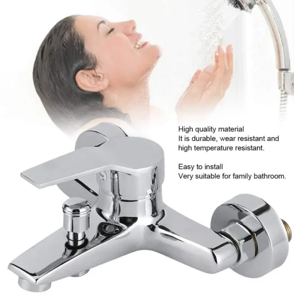 Shower Faucet Made of Alloy Material, Wall-Mounted Triple Mixer Faucet, Comfortable to Hold, Suitable for Home Bathroom