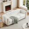 S296b3919b791481f97d3ba9018de9efcT.webp 78" Leather Couch, Sot 3 Seater Couches or Living Room, Button Tuted Comy Couch ern Soa with Upholstered Cushion, Gold