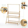 Folding Bamboo Plant Stand, Flower Pot Shelf, Multi-Use for Greenhouse Indoor and Outdoor, 3 Tier