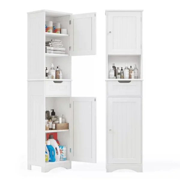 Asofer 67" Tall Bathroom  Cabinet, Narrow Bathroom Storage Cabinet With Sturdy Door