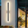S2da1baee5e4e43a7946a0f01e94948e8i.webp Outdoor Porch Light Waterproof Rust Resistant Stainless Steel Sconces Black Long-strip Style Lighting Fixture