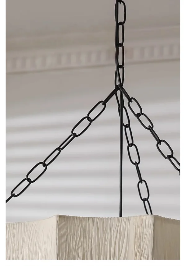 Japanese Wabi Sabi Retro Fabric Pendant Lights Living Dining Room Chandelier Lighting
