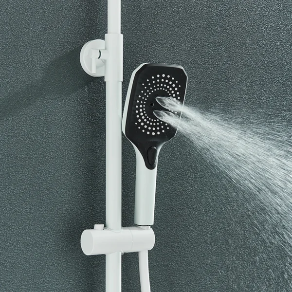 Gun Grey Piano Digital 4 Function Shower Set Bathroom Faucets Hot Cold Waterfall Digtial Display Tap Rainfall Shower System
