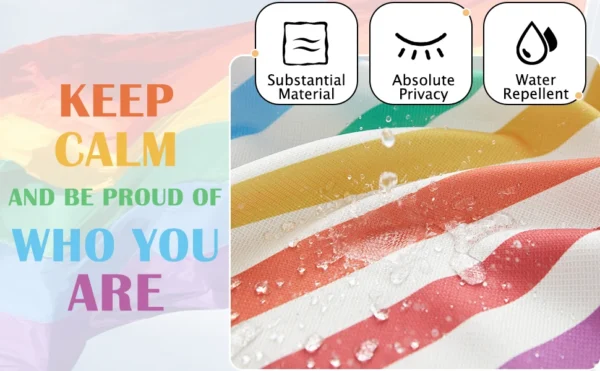 Waterproof Wavy Striped Shower Curtain Set, Modern Aesthetic Fabric Bath Curtain for Home Hotel Bathroom Decor