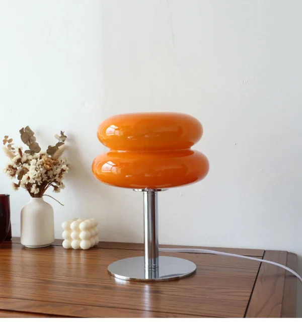 Macaron Glass Table Lamp Trichromatic Dimming Living Room Atmosphere Lamps Eye Protection Decor