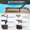 SucceBuy Chaise Lounge Chair Outdoor Aluminum Patio LoungeFolding Pool Lounge Recliner Full Flat for Patio Beach Pool