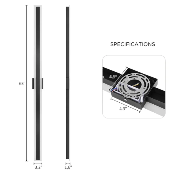 S3403e31ae05b45818d793ffdd190b64bA.webp Outdoor Porch Light Waterproof Rust Resistant Stainless Steel Sconces Black Long-strip Style Lighting Fixture