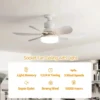 LED 30W Ceiling Fan Light E27 with Remote Control for Dimming Suitable for Living Room Study