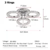 Modern Pendant Light Led Crystal Ring Ceiling Lamp Living Dining Room