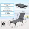 SucceBuy Chaise Lounge Chair Outdoor Aluminum Patio LoungeFolding Pool Lounge Recliner Full Flat for Patio Beach Pool