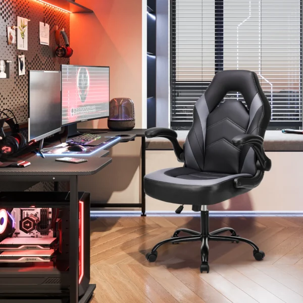 Ergonomic Office Computer Home Gaming Desk Chair Adjustable PU Leather