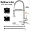 Modern Brushed Nickel Kitchen Faucet - Compact Single Handle, Pull Down Sprayer, 1/3 Holes Adaptable