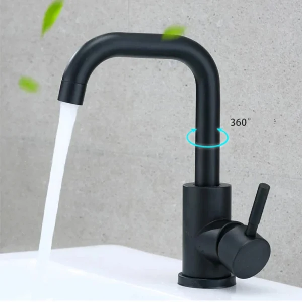 Bathroom Basin Faucet Hot and Cold Wash Mixer Faucet 360 Rotating Sink Faucet Bathroom Single Handle Faucet 304 Stainless Steel