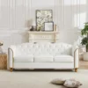 S39f8ea8d5fa84263bd686c7e42827ba8L-1.webp 78" Leather Couch, Sot 3 Seater Couches or Living Room, Button Tuted Comy Couch ern Soa with Upholstered Cushion, Gold