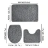 S3a6da4eaa6054ac9b9f36691f9502b13I.webp 1 Set of Solid Color Simple Bathroom Water-absorbing and Non-slip Floor Mat Stone Pattern, Comfortable and Soft, Three-piece Set