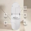 S3a9ac5895efb403fbe081751adfbd496T.webp Heated Seat Smart Toilet, Automatic Flush Tank Less Toilet without Bidet, with Foot sensor Flush, White Night Light, Knob Control, Power Outage Flushing, Soft Close Cover
