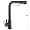 Kitchen pull-out faucet 304 stainless steel hot and cold faucet black sink faucet with two levels of water outlet