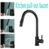 Kitchen Faucet Flexible Pull Out 2 Modes Nozzle Hot Cold Water Mixer Tap Deck Mounted Sprayer and Stream SUS 304 Faucets
