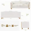 S3e29fe5621bd44ed9f4a11363fb1d011e-1.webp 78" Leather Couch, Sot 3 Seater Couches or Living Room, Button Tuted Comy Couch ern Soa with Upholstered Cushion, Gold