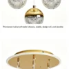 S3eea15bef2a14c86975893febebb46f40.webp LED Pendant Light Three Color Temperatures 4 Crystal Balls Soft Light Adjustable Suspension Line Home Ceiling Lights for Living