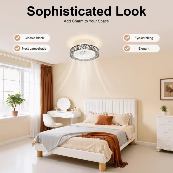 18.5 Inch Ceiling Fan Light Modern Ceiling Fan Light Ceiling Fan Light With Remote Control 35db For Bedroom, Living Room, Kitchen