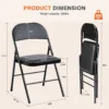 S413eed7241514f818bf4034569f9413bc.webp Leather Padded Folding Chair 4 Pack Sturdy Metal Living Room Rocking Dinner Chairs Easy to Use Storage Outdoor Home Office