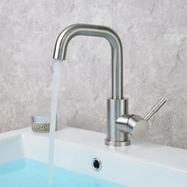 Black Nickel Bathroom Basin Faucet 304 Stainless Steel Hot Cold Wash Mixer Crane Tap 360 Rotation Sink Faucets Single Handle
