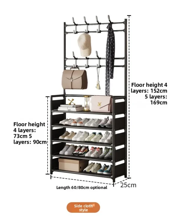 Multi-layer Door-mounted Shoe Hat Rack - Simple Assembly Household Integrated Multi-functional Storage Cabinet for Home Use