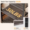 Wooden Storage Standing 5 Tiers Display Bookshelf Sturdy Structure Graduated Shelves Adjustable Feet for Living Room