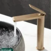 Basin Faucets Antique Bronze Bathroom Faucet Hot & Cold Brass Bathroom Sink Faucet Deck Mounted Lavotory Faucet  Mixer Water Tap
