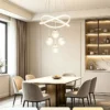 S43d4993b93ce4db39309a60851b3266fg.webp LED Pendant Light Three Color Temperatures 4 Crystal Balls Soft Light Adjustable Suspension Line Home Ceiling Lights for Living