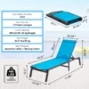 SucceBuy Chaise Lounge Chair Outdoor Aluminum Patio LoungeFolding Pool Lounge Recliner Full Flat for Patio Beach Pool