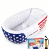 Fashion Stars Stripes Inflatable Baby Bathtub With Air Pump, Portable Blow Up Toddler Tub