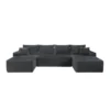 126" Cloud Sectional Sofa with U-Shape Chaise and Side Pockets and Cup holder, Modern Modular Design, Deep Seating, Upholstered