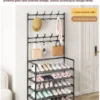 Multi-layer Door-mounted Shoe Hat Rack - Simple Assembly Household Integrated Multi-functional Storage Cabinet for Home Use