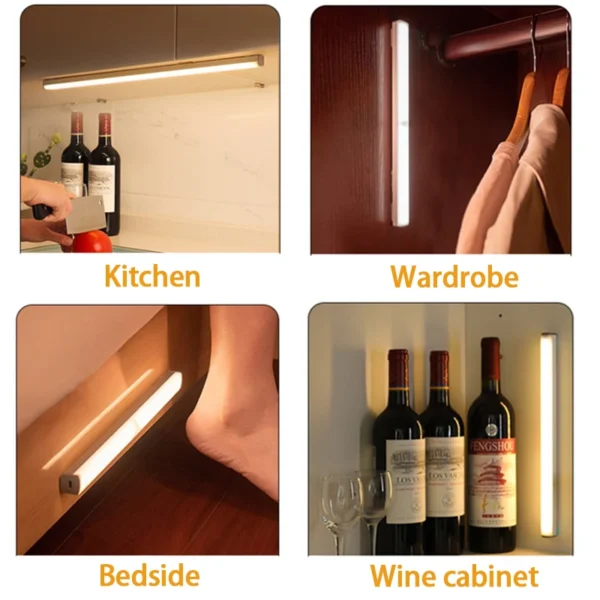 S46658eceb40547cf997e84859e904988D-1.webp LED Motion Sensor Light Wireless LED Night Light Type C Rechargeable Light Cabinet Wardrobe Lamp Staircase Backlight For Kitchen