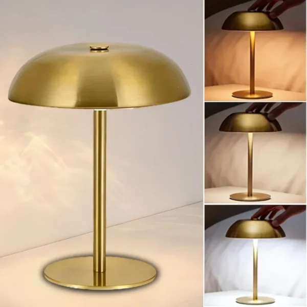 S46aa8bb1434d4ef6b1b570e3b6bda80ev.webp Mushroom Bedside Night Light with 1800mAh Battery, 3 Color Temperatures Adjustable, Button Control, USB Rechargeable