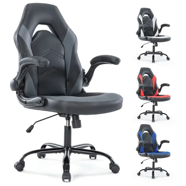 Ergonomic Office Computer Home Gaming Desk Chair Adjustable PU Leather