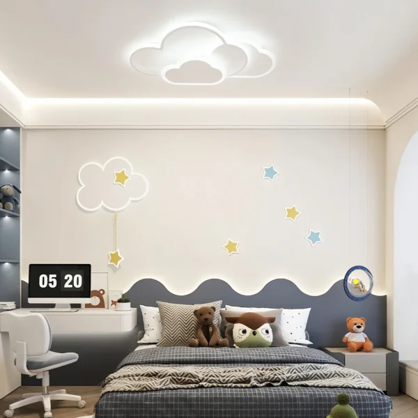 S48961424e4a04a48939c3fcf833f2c2fS.webp Cloud Shape LED Ceiling Light Fixture Modern 3-Color Lighting Acrylic Ceiling Lamp for Living Room Bedroom Kid's Room 52x31cm