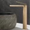 Basin Faucets Antique Bronze Bathroom Faucet Hot & Cold Brass Bathroom Sink Faucet Deck Mounted Lavotory Faucet  Mixer Water Tap