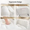 Modern Upholstered Nursery Rocking Chairs, with Side Pocket High Back Teddy Boucle Rocker Chair