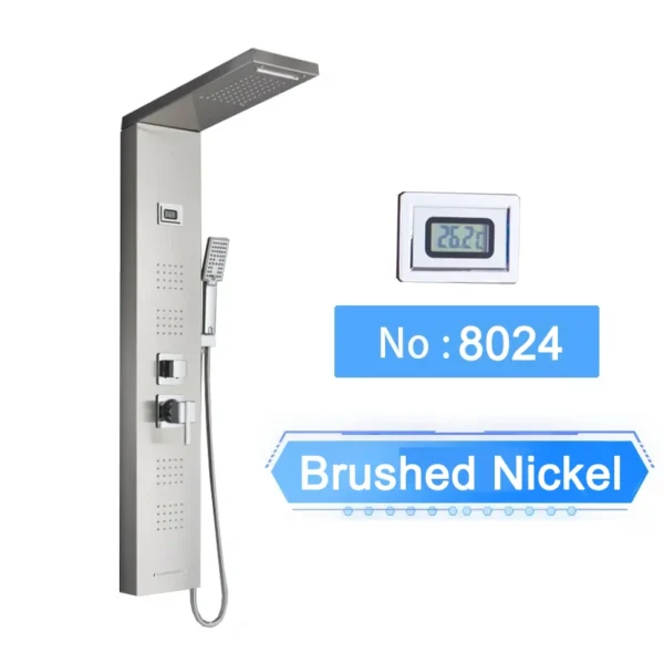 S4b3d5b00ab344639adc94a628d97c651A.webp LED Shower Panel Waterfall Rain Digital Display Shower Faucet System Set Bathroom Column Mixer With SPA Massage Jet