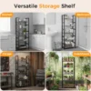Wooden Storage Standing 5 Tiers Display Bookshelf Sturdy Structure Graduated Shelves Adjustable Feet for Living Room