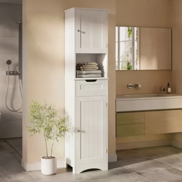 Asofer 67" Tall Bathroom  Cabinet, Narrow Bathroom Storage Cabinet With Sturdy Door